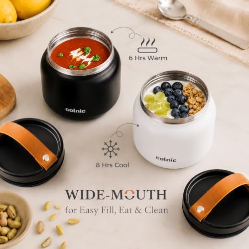 Vacuum Insulated Food Jar Wide Mouth Food Thermo丨24oz丨Matte Black