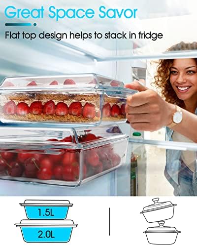 NUTRIUPS 8 x 9.5 Inches Rectangular Glass Casserole Dish With Glass