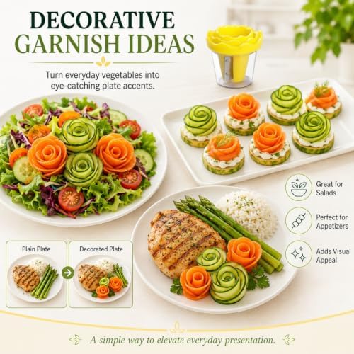 Manual Vegetable Spiralizer and Curler, 4pcs