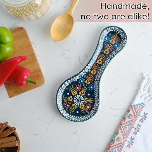 Handmade Spoon Rest, Ceramic Spoon Rest for Stove Top, 10" Spoon Rest