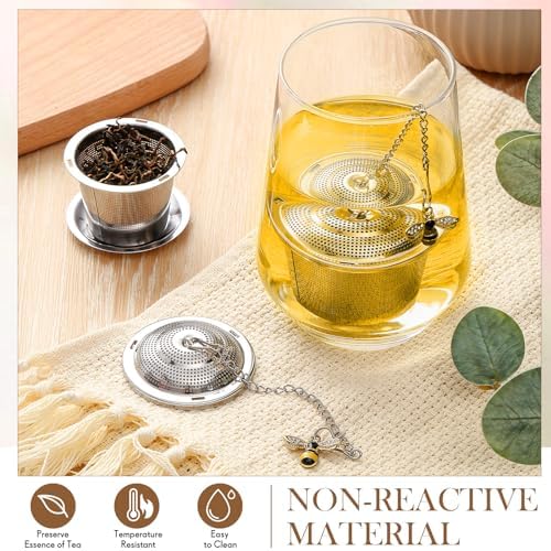 FoldTier 3 Sets Tea Infusers Loose Tea, Stainless Steel Leaf Strainers