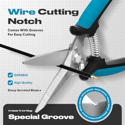 GARTOL 8" Heavy Duty Scissors & Tin Snips - All Purpose Utility Shears