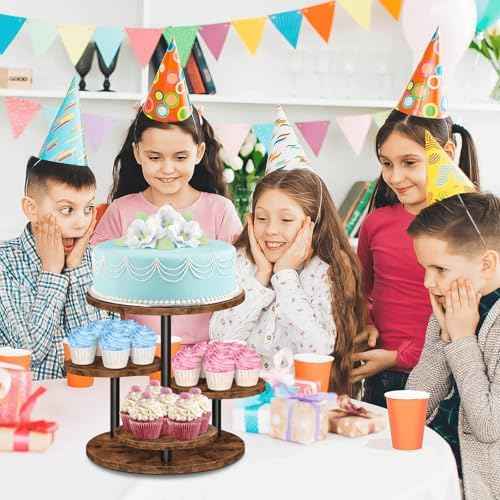 ELITEROO 4 Tier Round Cupcake Tower Stand for 50 Cupcakes, 360°