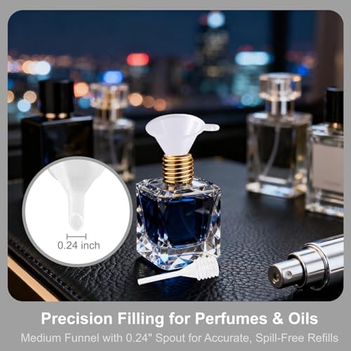 9Pcs Small Funnel with 2Pcs Droppers Set Tiny Mini Funnels for Kitchen