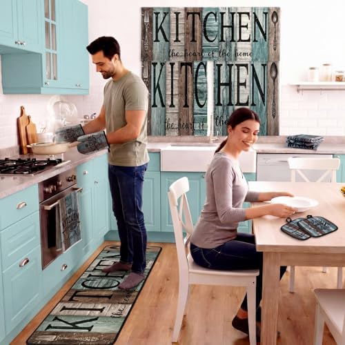 Fanfanwin 12 Pcs Farmhouse Kitchen Decor Teal Kitchen Accessories