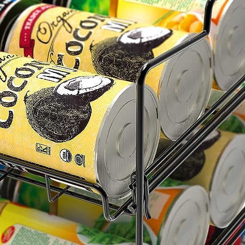 Deco Brothers Stackable Can Rack Organizer Holds Up to 36 Cans, Black