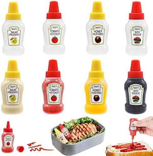 Niurewan 8 Pcs Mini Ketchup Bottles,25ml Condiment Squeeze