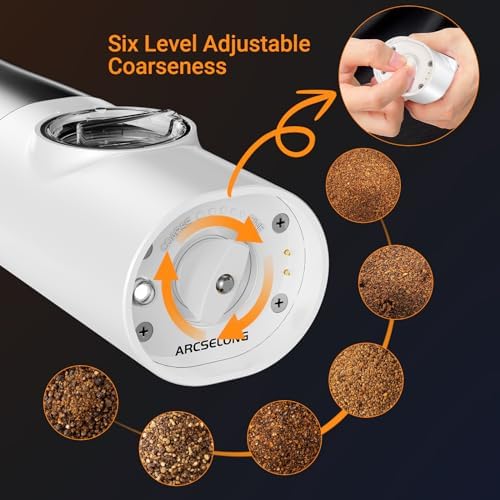 Electric Salt And Pepper Grinder Set Stainless Steel Top With Type-C
