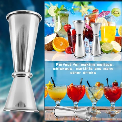 12 Pcs Jigger for Bartending 2 oz 1 oz 304 Stainless Steel Shot