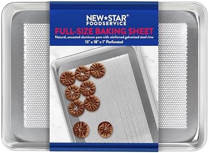 New Star Foodservice Commercial Grade 18-Gauge Aluminum Sheet Pan/Bun