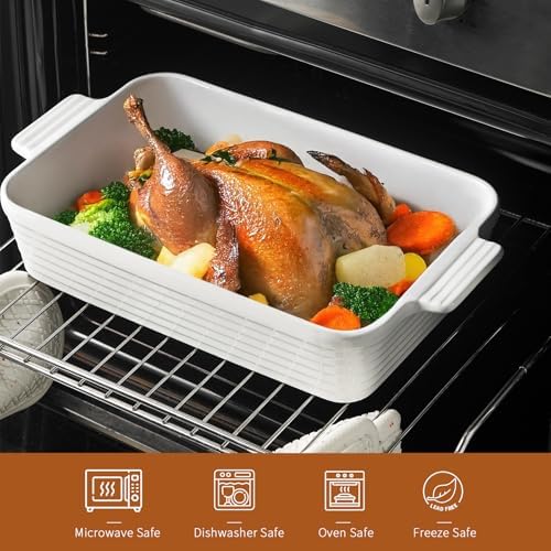 Ceramic Baking Dish Set of 4, White