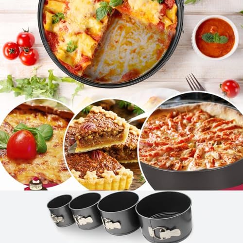 Springform Pan, Cheesecake Pan Classic Nonstick 4 PCS, Removable