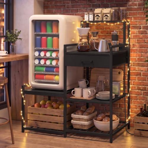 MAHANCRIS Mini Fridge Stand with Power Outlet