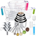 Measuring Cups and Spoons Set 21 Piece, 11 Stainless Steel Nesting