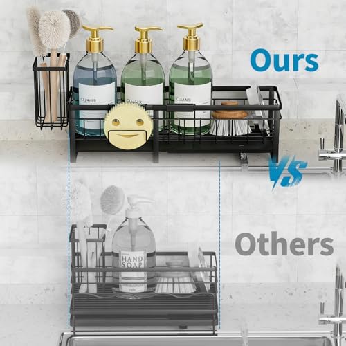 Extra Large Extendable Sponge Holder for Kitchen Sink Caddy Organizer