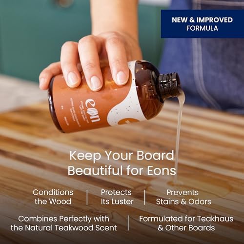 Teakhaus XL Carving Board with Juice Groove & Conditioning Oil Set