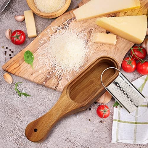 Cheese Grater With Container - Stainless Steel Cheese Grater With Wood