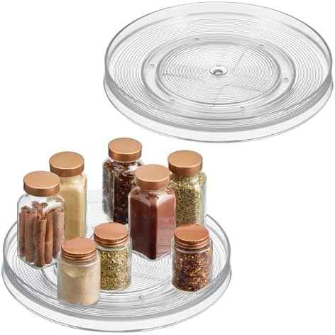 iDesign 11-Inch Round Lazy Susan Organizer, Set of 2, Clear