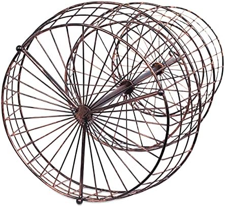 BIRDROCK HOME 3 Tier Wire Fruit Basket | Round Metal Standing Baskets | Fruit Vegetable Garlic Caddy | Freestanding Rustic Decorative Basket
