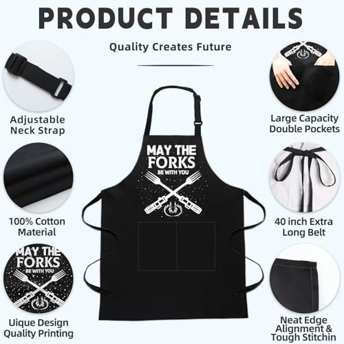 Bluegogo Funny Aprons for Men, BBQ Chef Apron Funny Gifts for Men