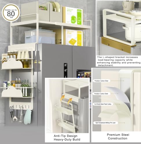 Adjustable Over-Fridge Magnetic Spice Rack, 20.8"-36.6" Shelf