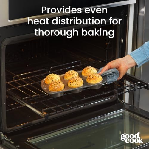 GoodCook Everyday Muffin Pan Nonstick Warp-Resistant Carbon Steel