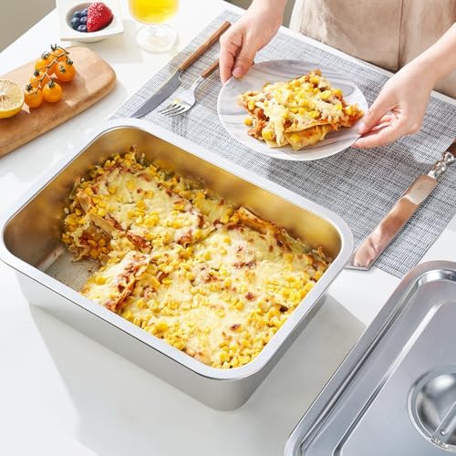 4 Inch Extra Deep Lasagna Baking Pan with Lid, 7.4Qt