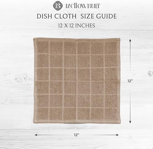 100% Cotton Terry Dish Cloth & Dish Towel, 6 Pack, Super Soft and