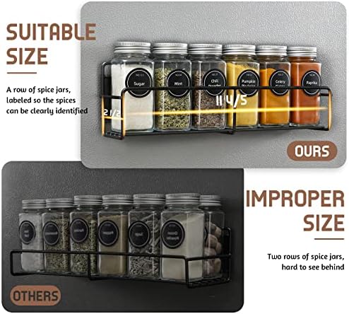 VITEVER Magnetic Spice Rack, 4 Pack, 24 Glass Jars