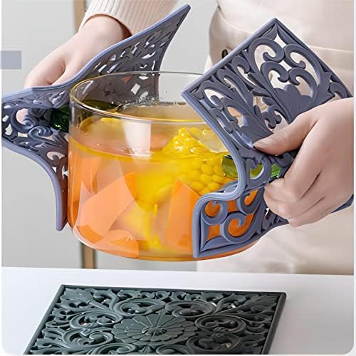Silicone Trivets Mats for Hot Pots and Pans, Square Non Slip Mat for