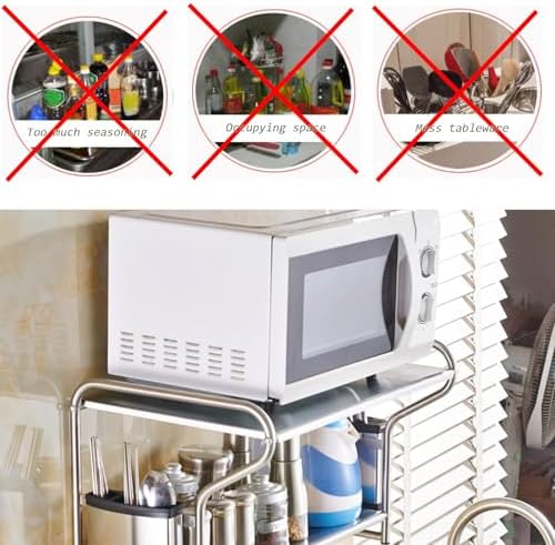 INTBUYING 2-Tier 19in Wall-Mount Microwave Shelf