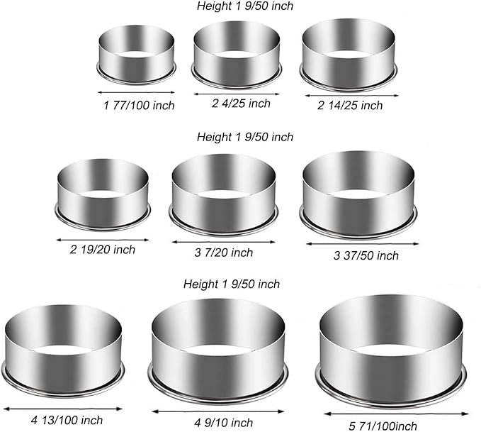 9 Pieces Stainless Steel Cookie Cutter Set Biscuit Plain Edge Round Cutters - Image 7