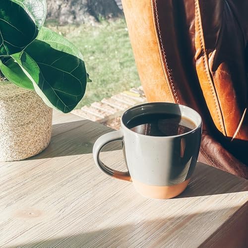 MORA Ceramic Large Latte Mug Set of 4, 16oz - Microwavable, Porcelain