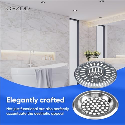 Shower Drain Hair Catchers - Bathtub Drain Covers 2 Pcs - Stainless