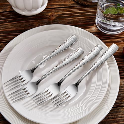 KEAWELL Premium Louis 4-Piece Hammered Salad Fork Set