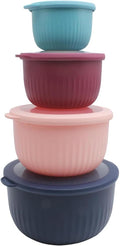 COOK WITH COLOR Prep Bowls with Lids- Wide and Deep Nesting Plastic Small by CookwithColor