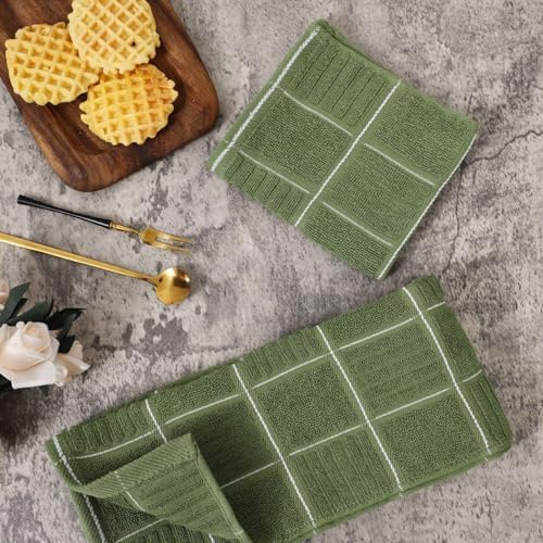 Glynniss Kitchen Towels and Dishcloths Set, Four Dish Towels 16x26