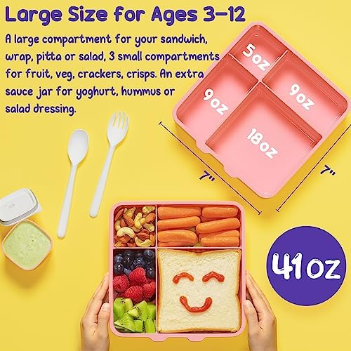 Fimibuke Bento Lunch Box for Kids, Toddler Bento Box with 4