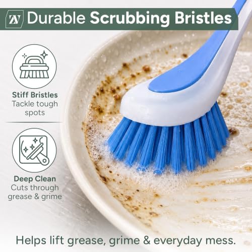 Zuvo Dish Brush Set of 3 with Suction Cup