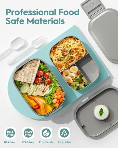 BiuLeon Bento Box Adult Lunch Box, 65 Oz Capacity Lunch