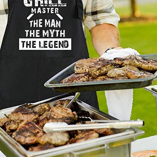 Rosoz Funny BBQ Chef Aprons for Men, Grill Master, Kitchen Cooking