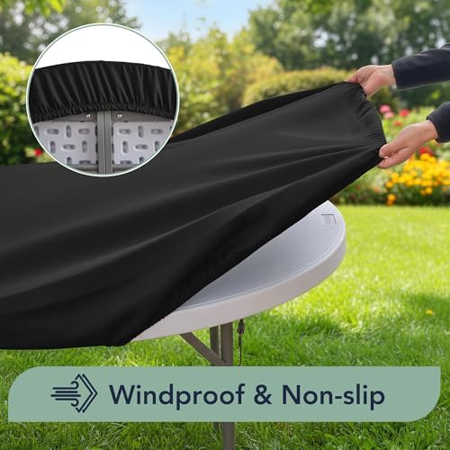 Fitted Round Table Cover with Elastic, Non-Slip, 5ft, 6-Pack