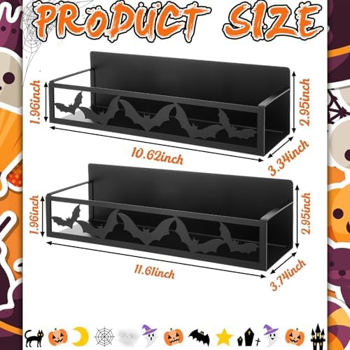 Beeveer 2 Pcs Magnetic Spice Rack, Black