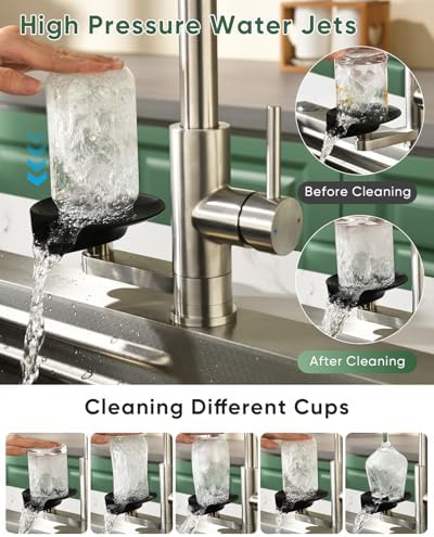 Kitchen Faucet with Cup Washer and Glass Rinser