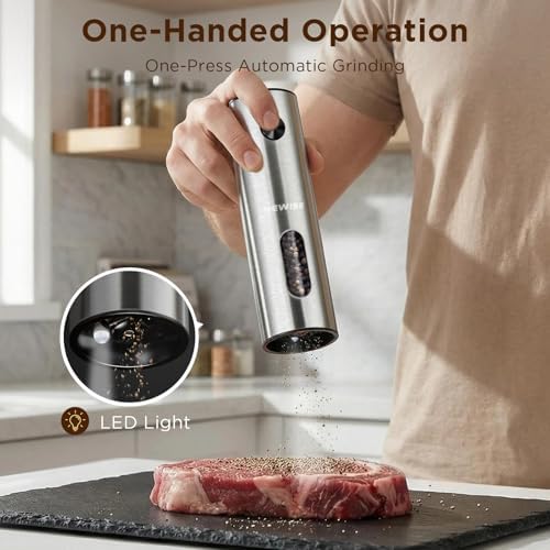 Newise Electric Salt and Pepper Grinder Set, Rechargeable