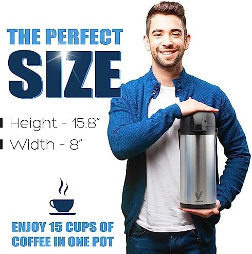 Coffee Carafe for Keeping Hot - 102oz/3L Airpot Coffee Dispenser with