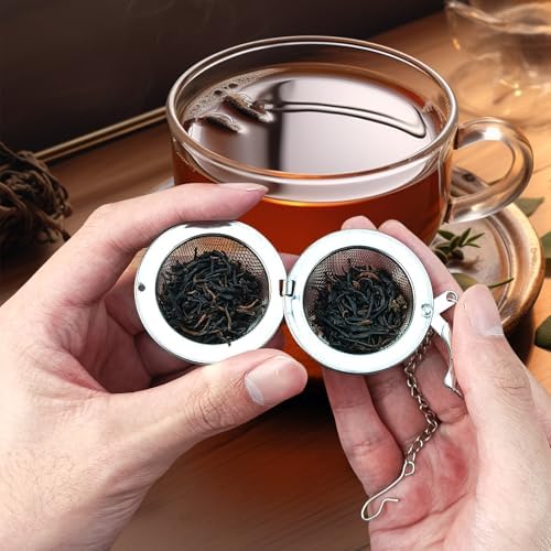 8Pcs Tea Ball,2.1 Inch Teas Strainer with Honey Bee Set Pendant