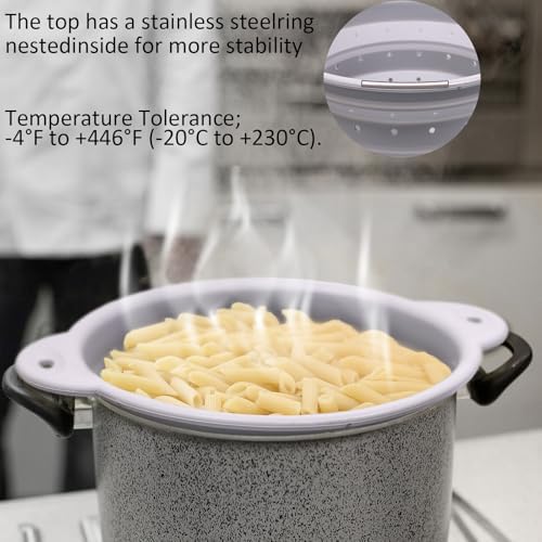 Silicone Collapsible Colander Set of 3, Thickened Foldable Strainers
