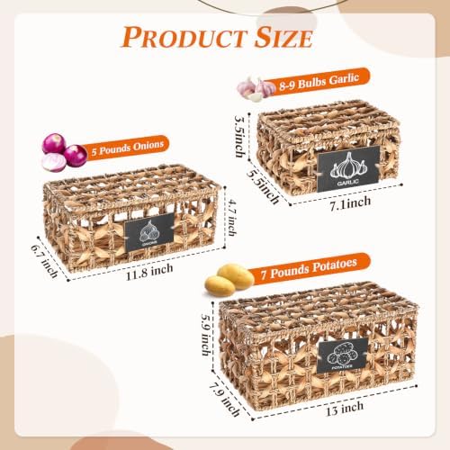 Blushtier Potato Onion Garlic Storage Bins with Lid for Kitchen
