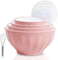 Mixing Bowls with Lids Set, 4 Piece Large Plastic Nesting Bowls, Includes 4 by JCXivan